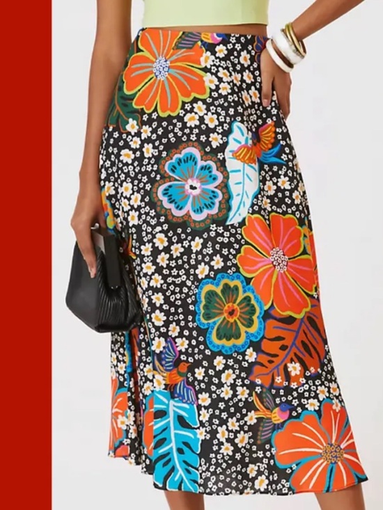 Anthropologie Dresses & Skirts - Anthropologie x Farm Rio XL Black Vibrant Multi Tropical Floral Maxi Skirt